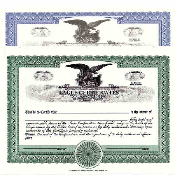 Corporate Stock Certificates For Sale Online Custom Printed Mark s