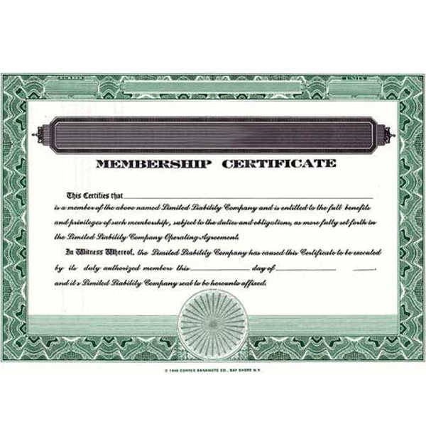 Corpex Printed Standard Certificates