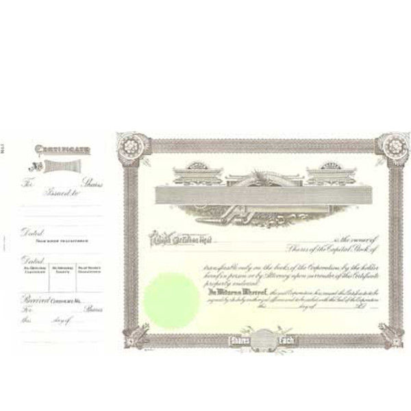 Incorporated? Formalize each sold shared record. Long Form Stock Certificate Templates contain Shares Each & Capital Text. Blank, insignia-less style.