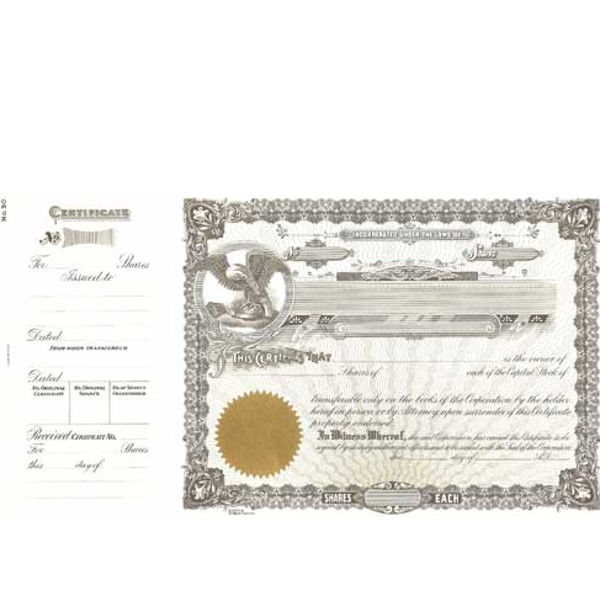 Loose Blank Stock Certificates with Stubs