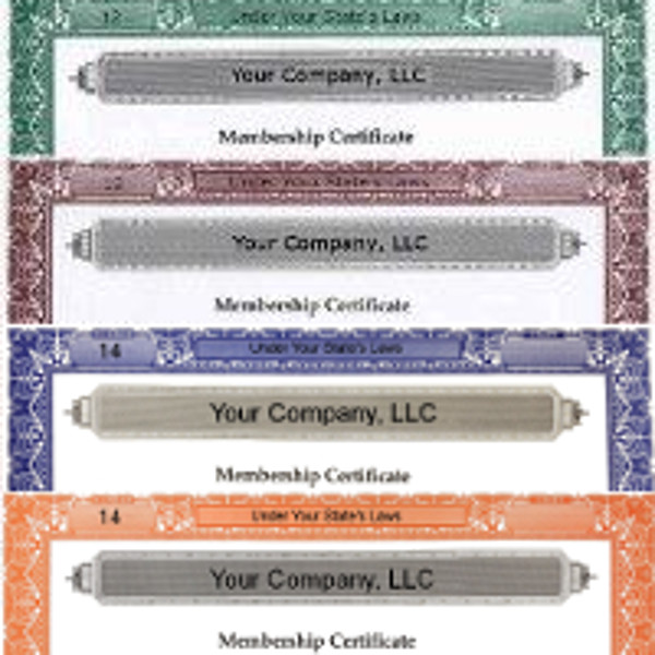 HUBCO Corporate Stock Certificates, Blank, Blue, 15-Pack